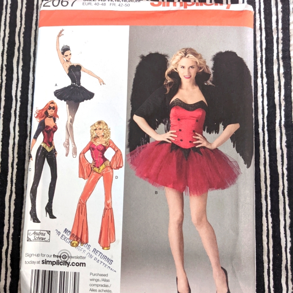 Simplicity 2067 size R5 14,16,18,20,22 costume pattern ONLY